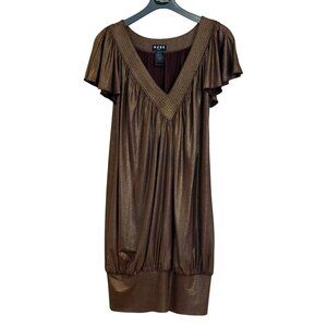 BCBG Paris Women's Medium Bronze Gold Metallic Dress Size Small